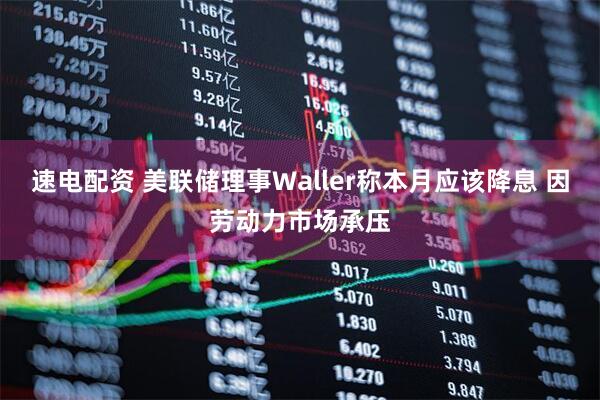 速电配资 美联储理事Waller称本月应该降息 因劳动力市场承压